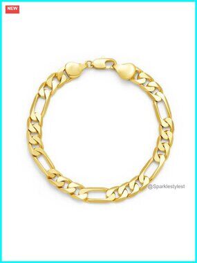14K Gold Filled Figaro Chain Bracelet 7mm Link